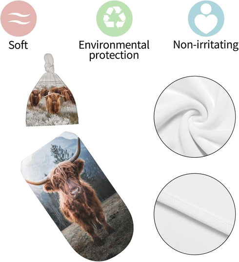 Swaddling Blanket for Baby, Soft Sleeping Bag, Sack for Newborn Boys Girls, Unisex Baby Stuff, Highland Cow...