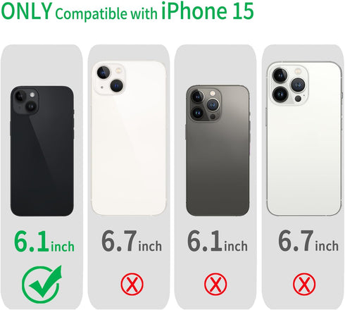 JJGoo Compatible with iPhone 15 Case Glitter, Clear Transparent Soft TPU Sparkle Anti-Scratch Shockproof Protective Phone Bumper, Women Girls Slim...