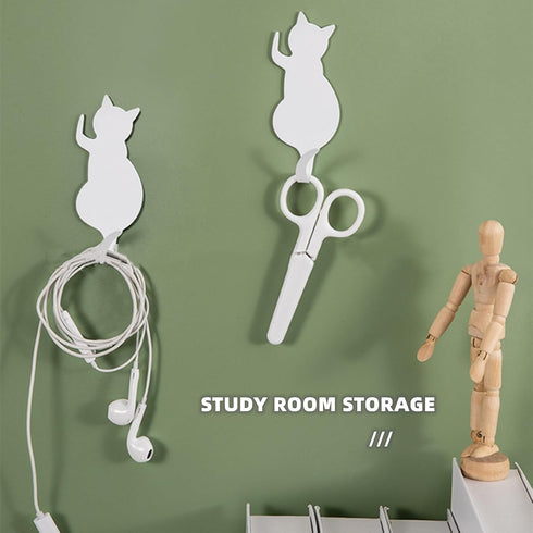 Self Adhesive Hooks 2 Pcs Stainless Steel Wall Hooks for Bathroom Kitchen Office Sticky Cat Hooks for Door Closet Decorative Wall Hanger Waterproo...