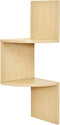 Greenco 2-Tier Corner Shelves, Natural Finish | Floating Wall-Mounted Home Decor Set | Wall Shelf | Living Room, Bedroom, Bathroom, Office, House,...