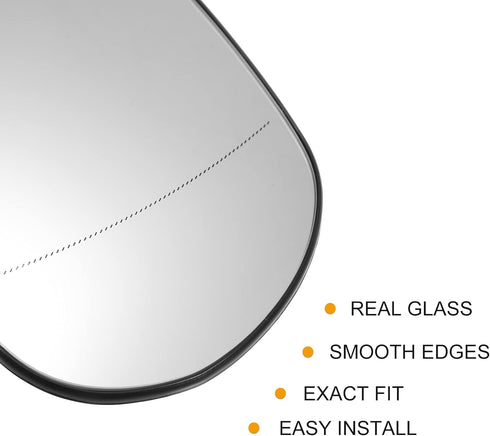 X AUTOHAUX Car Left Rearview Heated Side Mirror Glass for Jeep Cherokee 2014-2019 68228919AA 68228913AA Replacement Heated Mirror Glass with Backi...