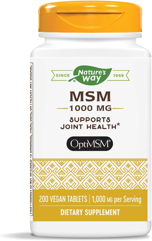 Nature's Way MSM 1000 mg - Joint Health Supplement* - With Methylsulfonylmethane - Gluten-Free & Vegan - 200 Tablets...