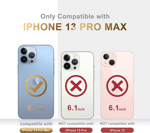Hitaoyou iPhone 13 Pro Max Case with Lens Protection, iPhone 13 Pro Max with Camera Cover & Kickstand Military Grade Shockproof Heavy Duty Protect...