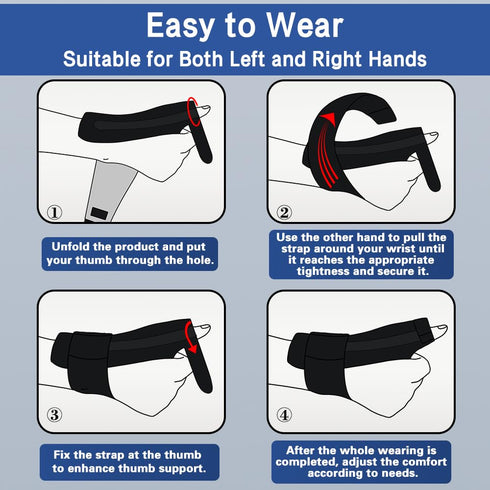 Dr.Welland Reversible Thumb & Wrist Stabilizer splint for BlackBerry Thumb, Trigger Finger, Pain Relief, Arthritis, Tendonitis, Sprained and Carpa...