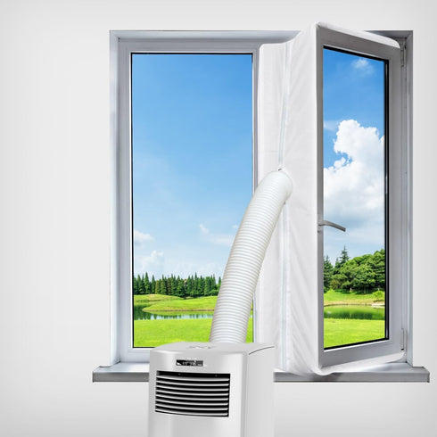Portable Air Conditioner Window Seal Kit,Hot Air Stop Air Exchange Guards with Zip 158 inch ac Window Seal Kit Hot Air Stop Air Exchange Guards wi...
