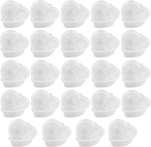 24 Pieces 2.4 oz Heart Shaped Slime Storage Containers Transparent Small Plastic Box with Hinged Lids...