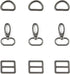 15Pcs Metal Swivel Snaps Hooks with D Rings and Tri-Glides Slide Buckles for Key Lanyard Purse Bag Straps Dog Collars DIY Sewing Hardware Craft (1...