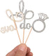 Donoter 48 Pcs Silver Glitter Diamond Ring Cupcake Toppers Love I Do Cake Picks for Wedding Engagement Party Decorations...