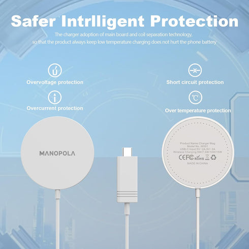 Magnetic Wireless Charger,Mag Safe Charger for Apple,15W Fast Charger Compatible with iPhone 15/14/13/12 Pro/Max/Plus/Mini and AirPods 3/2/Pro 2/P...