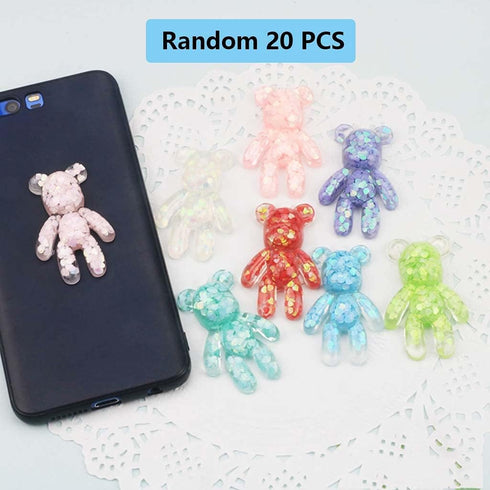 Daimay 20 Pieces 10 Colors Cute Bear Charm Pendants Cartoon Keychain Pendants Resin Gummy Candy Necklace Colorful for Earring Bracelet DIY Jewelry...