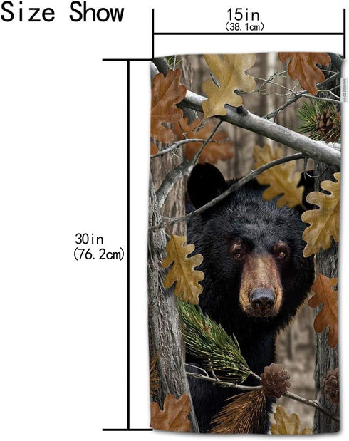 HGOD DESIGNS Bear Towels, Autumn Black Bear Family Cotton Soft Bath & Kitchen Spa Towels 15'X30'...