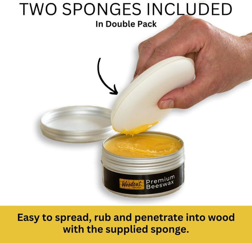 Woodcut Tools Ltd Beeswax 14oz total, Wood Cream Food Safe for Cutting Boards, Woodturning, Furniture, Benchtops and Baby Toys. Leather 2x Alumini...