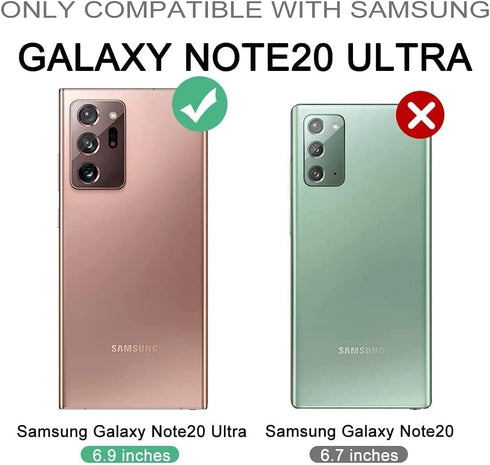 Dexnor for Galaxy Note 20 Ultra Case with Screen Protector Clear Electroplated Metal 360 Full Body Rugged Protective Shockproof Hard Cover Heavy D...
