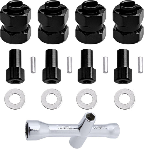 4 Pieces Aluminum Extended 7mm Hex Wheel Hubs 8mm Thick Wheel Spacers Offsets for Axial SCX24 AXI90081 Deadbolt AXI00002 Jeep Wrangler, AXI00001 C...