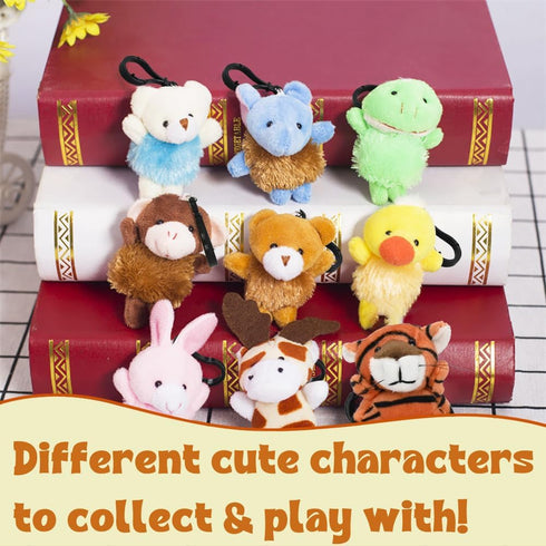 24Pack Mini Animal Plush Toy Set, Cute Animal Assortment Keychain Toys, Small Stuffed Animal Set Gifts for Kids, Christmas Stocking Stuffer, Easte...