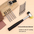 10 Pcs Leather Hole Punch Tool Set, 0.5mm-3.5mm Round Hole Punch Working Tools with Double Head Plastic and Rubber Hammer for Leather Belts, Canva...
