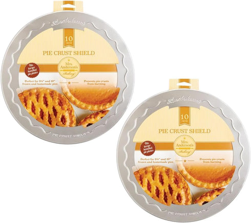 Mrs. Anderson's Baking Pie Crust Protector Shield, Fits 9.5 and 10-Inch Plates, Set of 2...
