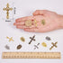 SUNNYCLUE Tibetan Style Rosary Cross Charms and Center Miraculous Medal Easter Vintage Cross Crucifix Pendants Oval Chandelier Links Bronze Connec...