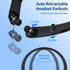 Bluetooth Headphones Retractable, Neckband Earbuds Wireless Headset Sports Noise Cancelling Stereo Earphones with Microphone Compatible with iPhon...