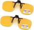 FONHCOO Clip-on Night Driving Sunglasses 2 Pack Night Vision Glasses Lens over Prescription Glasses for Women Men (2 × Night Driving Lens)...