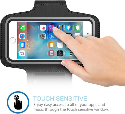 MMOBIEL Arm Phone Holder for Running Compatible with iPhone 15/14/13 Mini/12 Mini/SE 2020/8 / 7/6 and Other Models up to 6.3 inch - Stretchable Ru...