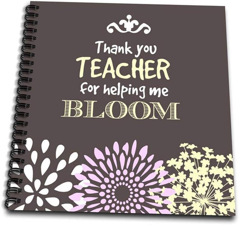 3dRose Thank You Teacher for Helping me Bloom. Graduation. Saying. -Mini Notepad, 4 by 4-inch (db_214592_3)...