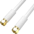 Postta Coaxial Cable(6 Feet) Triple Shielded Digital RG6 Antenna Cable with F-Male Connector Pin-White...