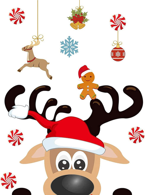 24 Pcs Christmas Magnet Party Decoration, Animated Christmas Fridge Magnet Set, Reindeer Refrigerator Stickers Holiday Decorations for Fridge, Doo...