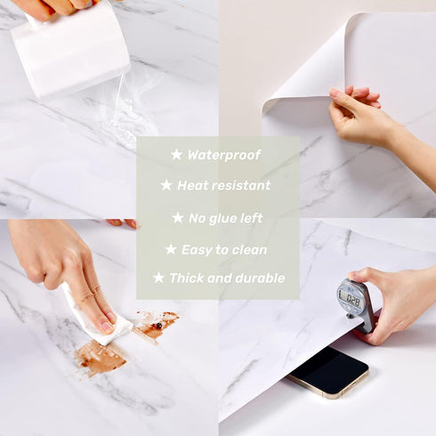 LONGYONG Marble Contact Paper for Countertops Peel and Stick Wallpaper Countertop Covers Peel and Stick Wrap Self Adhesive Waterproof for Counter ...