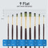 Falling in Art 9 PCS Flat Brushes Set, Professional Nylon Paint Brushes, Long Handle Artist Brush for Watercolor, Acrylic, and Oil Painting...