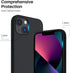 ORNARTO Compatible with iPhone 13 Case 6.1, Slim Liquid Silicone 3 Layers Full Covered Soft Gel Rubber Case Cover 6.1 inch-Midnight......