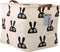 Square Storage Bins Canvas Collapsible Storage Basket with Handles - Organizer for Nursery, Kid's Toys & Laundry, Gift Baskets (Rabbit)...
