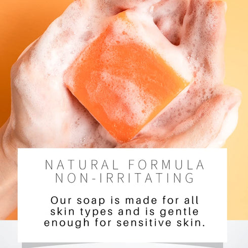 Turmeric Soap Natural Ginger Bar Soap: 2PCS Plants Essential Oil Bar Soap for Face & Body - Reduces Acne & Dark Spot & Cleanses Skin...