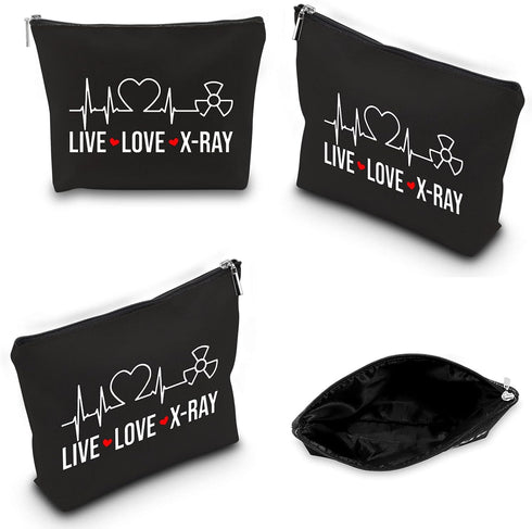 WCGXKO X-ray Tech Gift Live Love X-Ray Zipper Pouch Makeup Bag Radiology Tech Graduation Gift (Live Love X-Ray)...