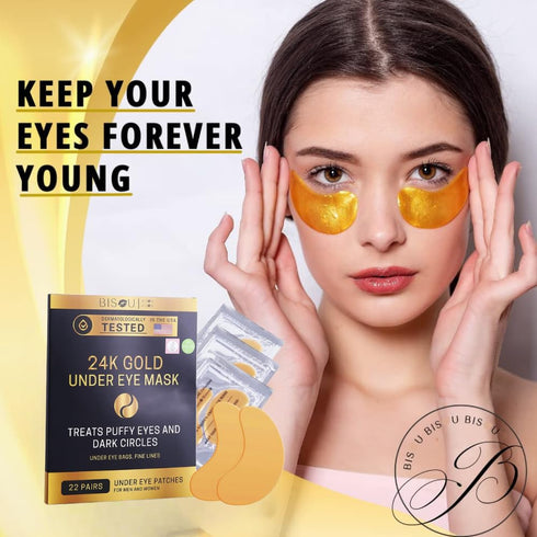 24K Gold Under Eye Patches , Eye Mask ,Eye Patches for Puffy Eyes and Dark Circles , Eye Masks Skincare, Under Eye Pads for Puffiness and Treatmen...