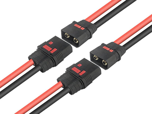 Qs8 Connector with 7.4 inches 10gauge Silicone Wire Anti-Spark Connector Set (2 Pack) Male & Female 500A Burst/Gold Plated 8MM Bullets...