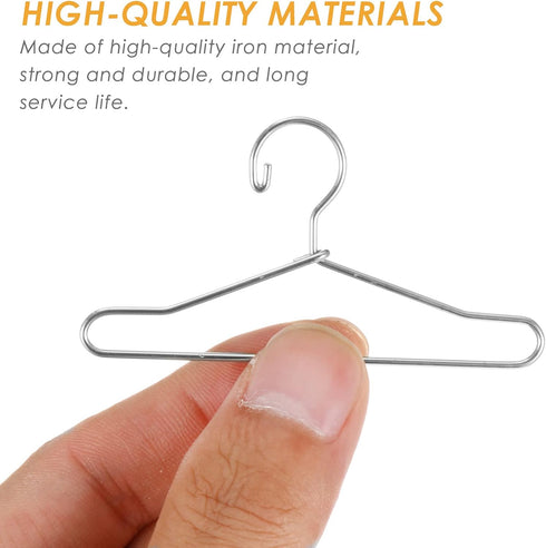 HEALLILY 20 Pcs Doll Clothes Hangers Dollhouse Miniature Wire Hangers, Metal Hangers for Doll Dress Necklaces (6.5CM Silver)...
