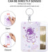 Fycyko Compatible with AirPods 2 Case Clear Cute Cartoon Rabbit Keychain Protective Cover Space Astronaut Purple Pattern Card Cover Credit Card ID...