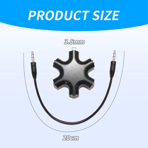 NIIIIYTYB 5-Way Multi Headphone Splitter Audio Connector, Auxiliary, Compatible with Most Smart Devices, Splits Audio into 5 Ports, Ideal for Shar...