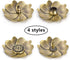 Sakura Flower Incense Holder, 5PCS Bronze Incense Burner Holder with Silk Pouch, Bowl-Shape, Lotus Multihole, Cone Shape and Gourd-Shape Ash Catch...