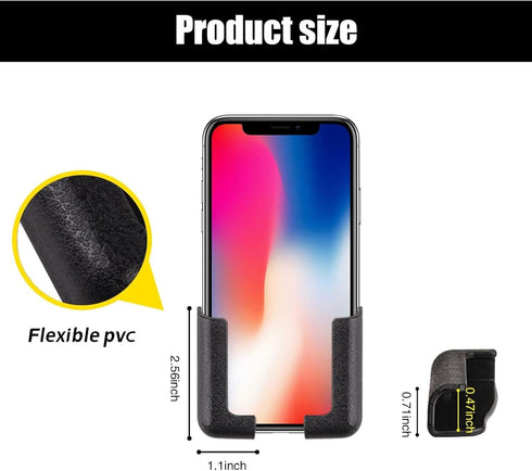 2 PCS Multifunctional Dashboard Phone Mount, Self Adhesive Car Phone Holder, Adjustable Width Car Cell Phone Holder, Car Mobile Phone Bracket (Bla...