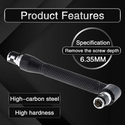 KATUR L-shape Socket Wrench Set Screwdriver and Bit Set, 1/4-Inch Drive, L-shaped Extension Handle Double Head Hex Socket Wrench for Routine Screw...