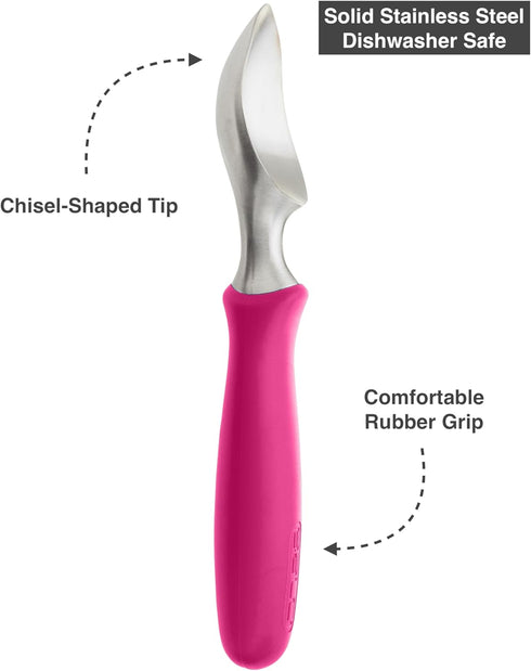 BALCI Ice Cream Scoop - Heavy Duty Stainless Steel Icecream Scooper With Non-Slip Rubber Grip - Professional Metal Ice-Cream Spade - Dishwasher Sa...