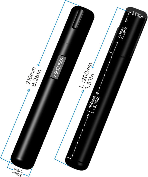 Cigar Tube Metal Waterproof Cigar Holder Aluminum Air Tight Cigar Case Tube (L200_?25, Black)...