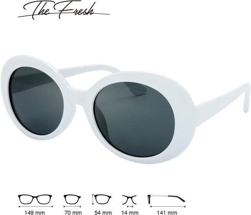 The Fresh Clout Goggles Oval Mod Retro Vintage Kurt Cobain Inspired Sunglasses Round Lens Gift Box...