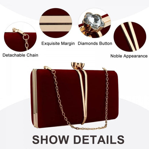 Clutch Bags for Women Vintage Evening Bag Diamond Handbag Suede Velvet Purse Clutch Purse...