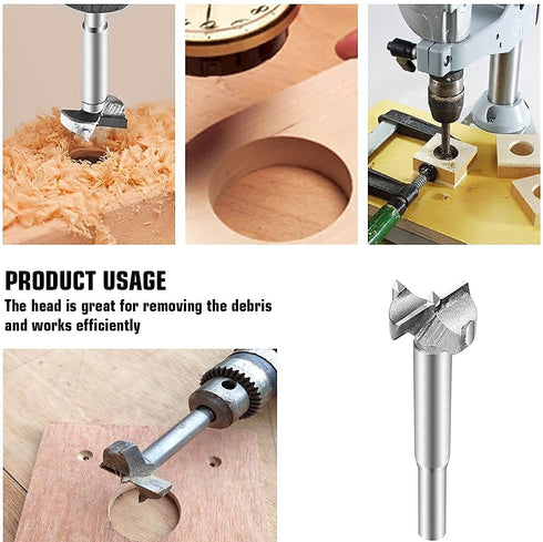 Forstner Drill Bit, 24mm Tungsten Steel Wood Boring Bit, Round Shank Wood Tools, Wood Boring Bit, Forstner Drilling Bit Cutter Bit,Woodworking Hol...