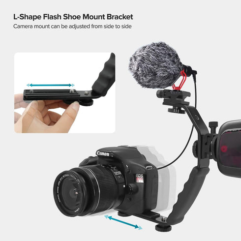 LimoStudio Camera Bracket Mount Heavy Duty Photography Video L-Bracket with Standard Flash Shoe Mounts, AGG1179...