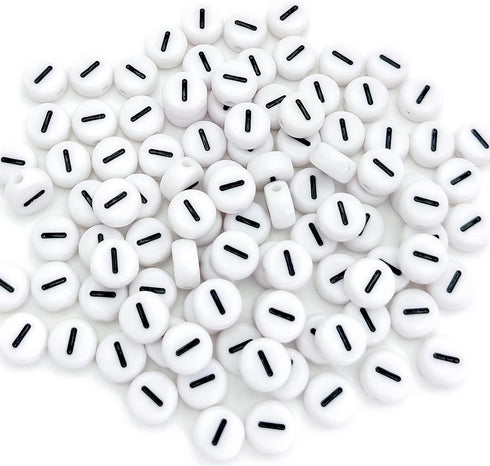 100PCS Letter Beads 4X7mm White Round Acrylic Alphabet Beads Vowel Letter I Beads for Jewelry Making,Beads for Bracelets Making DIY Necklaces...