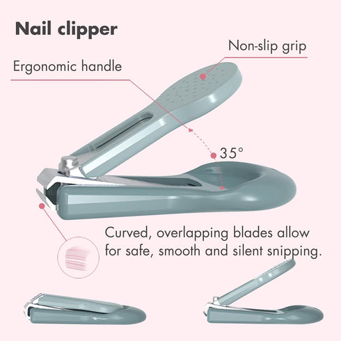 Baby Nail Kit, 4-in-1 Baby Nail Care Set with Cute Case, Baby Nail Clipper, Scissor, Nail File & Tweezer, Baby Manicure Kit and Pedicure kit for N...